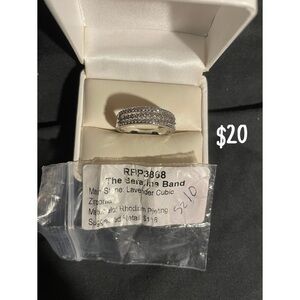 Silver and Lavender Cubic Zirconia Ring